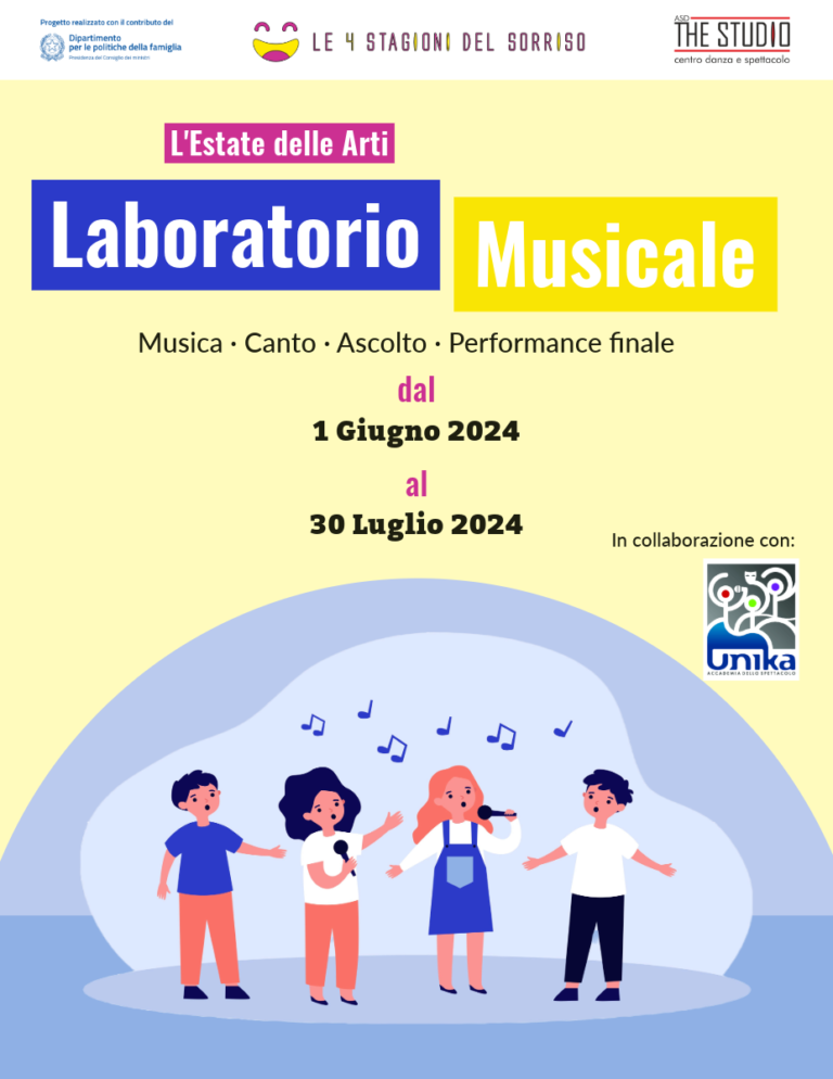 Scopri di più sull'articolo Laboratorio musicale: dal 1 Giugno al 30 Luglio 2024